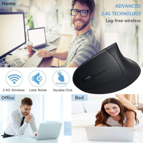 Funwaretech Ergonomik Dikey Wireless Mouse (Sol El)
