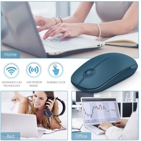 Jelly Comb 2.4GHz Wireless Bluetooth Mouse (Lacivert)