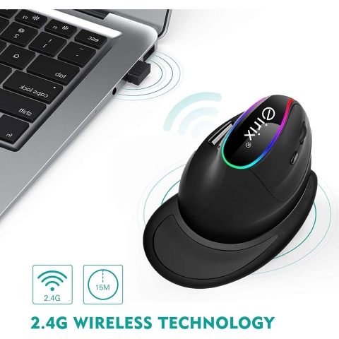 eirix USB Dikey Ergonomik Mouse (Siyah)