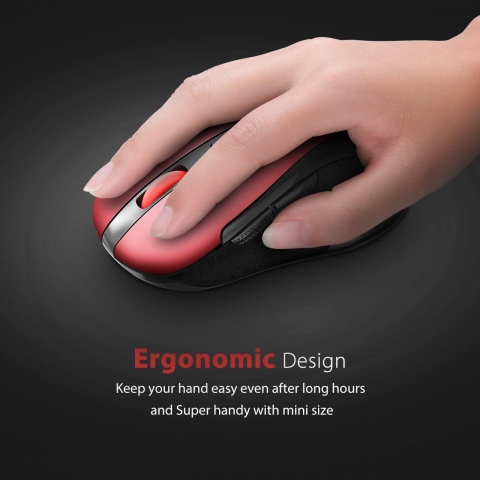 VicTsing 2.4G Egonomik Wireless Mouse (2400DPI)(Pembe)