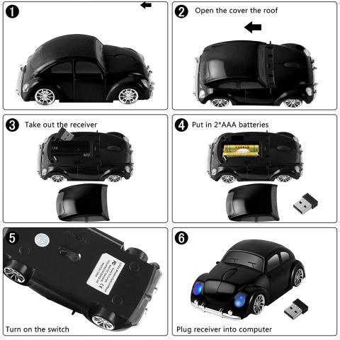 Usbkingdom 2.4GHz Wireless Mouse (Woswos)(Siyah)(1600DPI)