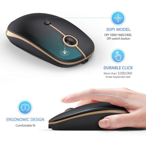 Jelly Comb 2.4G Wireless Mouse (Siyah/Alt�n)