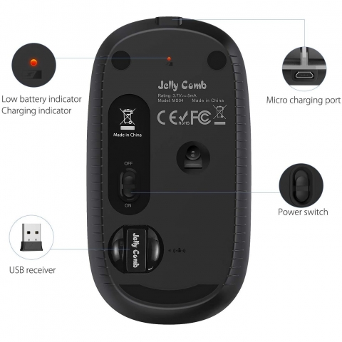 Jelly Comb 2.4G Wireless Mouse (Siyah/Alt�n)