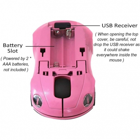 CHUYI Wireless Optik Araba Mouse (Pembe)