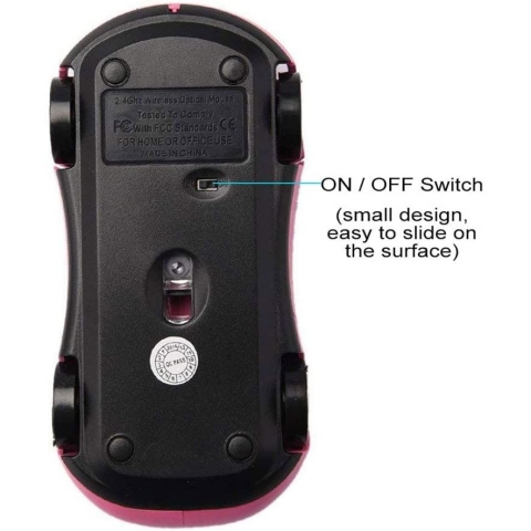 CHUYI Wireless Optik Araba Mouse (Pembe)
