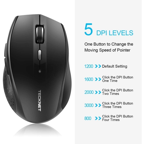 TECKNET Bluetooth Wireless Mouse(3000DPI)(Siyah)