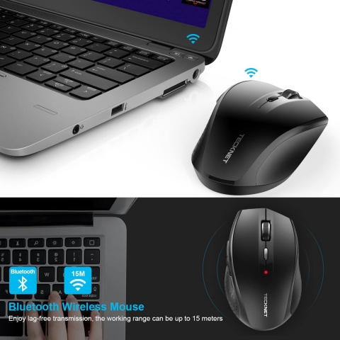 TECKNET Bluetooth Wireless Mouse(3000DPI)(Siyah)