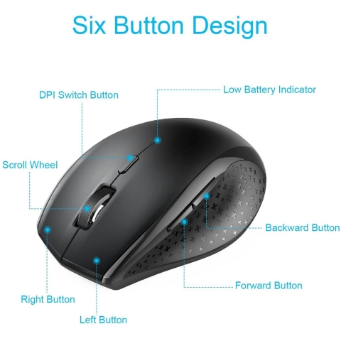 TECKNET Bluetooth Wireless Mouse(3000DPI)(Siyah)