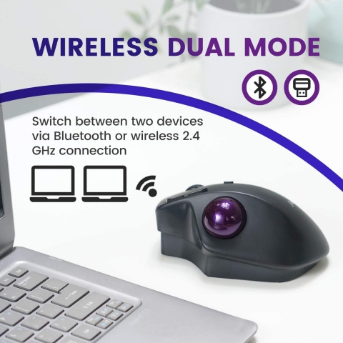 Perixx PERIMICE-720 Wireless Ergonomik Trackball Mouse