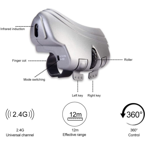 Geyes Wireless Parmak Mouse (Gri)