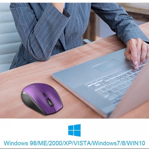 TECKNET Wireless Ergonomik Mouse (3000 DPI)(Mor)