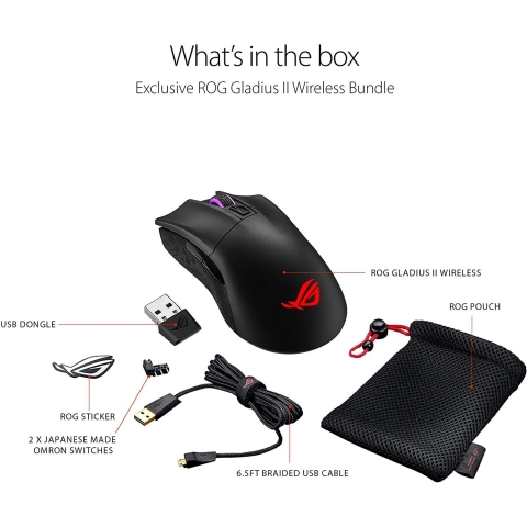ASUS ROG Gladius II Wireless Optical Gaming Mouse