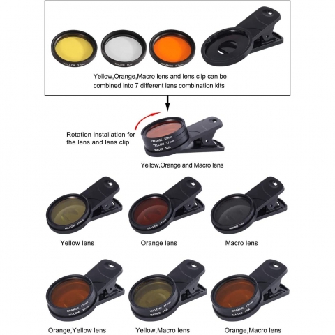 Aquarium Choice Akll Telefon iin Mercan Lens Filtre Kiti