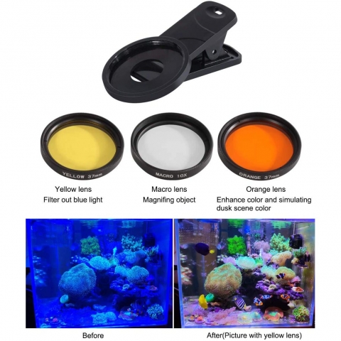 Aquarium Choice Akll Telefon iin Mercan Lens Filtre Kiti