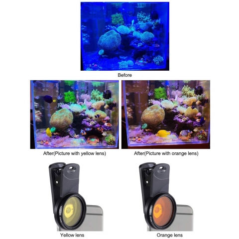 Aquarium Choice Akll Telefon iin Mercan Lens Filtre Kiti