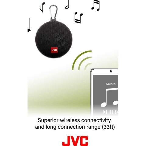 JVC Suya Dayankl Tanabilir Wireless Hoparlr (Siyah)