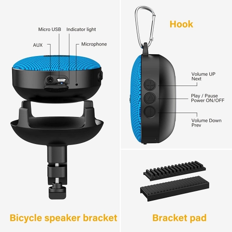 Onforu Bisiklet in Bluetooth Hoparlr (Mavi)