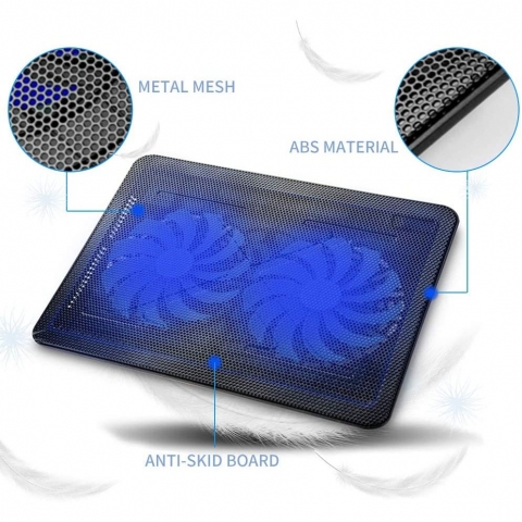 Greenf 17.3 n 2 Fanl Laptop Soutucu Stand (Siyah)