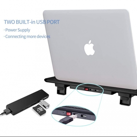 Greenf 17.3 n 2 Fanl Laptop Soutucu Stand (Siyah)