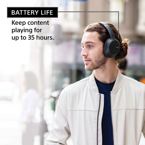 Sony Bluetooth Kablosuz Kulak st Kulaklk (Siyah)
