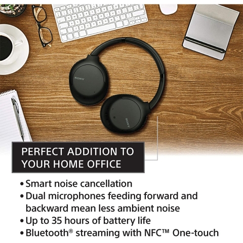 Sony Bluetooth Kablosuz Kulak st Kulaklk (Siyah)
