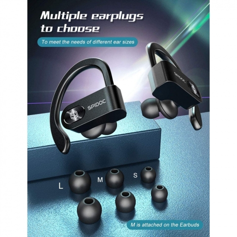 Spidoc Bluetooth Kablosuz Kancal Kulak i Kulaklk (Siyah)
