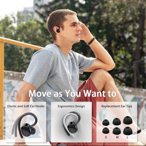 Motast Bluetooth Kablosuz Kancal Kulaklk (Siyah)