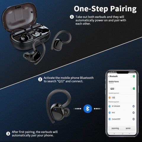 Motast Bluetooth Kablosuz Kancal Kulaklk (Siyah)