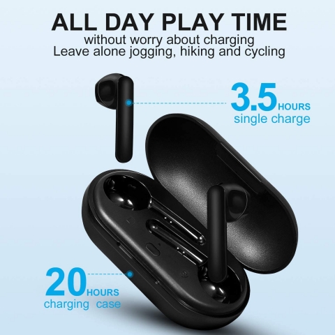 Hadisala Bluetooth Kablosuz Kulak i Kulaklk (Siyah)