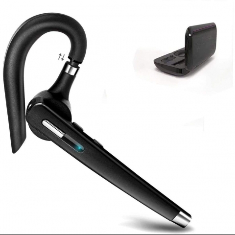Aksense Bluetooth Tek Kulak Kancal Kulaklk (Siyah)