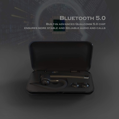 Aksense Bluetooth Tek Kulak Kancal Kulaklk (Siyah)