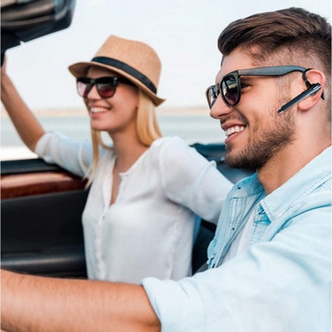 Aksense Bluetooth Tek Kulak Kancal Kulaklk (Siyah)