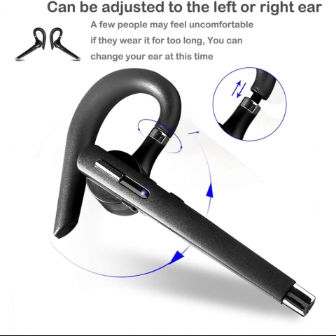 Aksense Bluetooth Tek Kulak Kancal Kulaklk (Siyah)