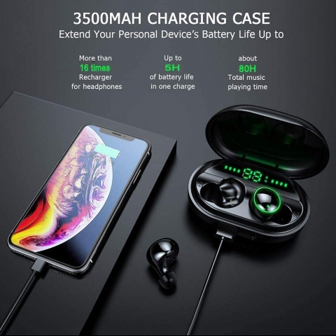 Donerton Bluetooth Kablosuz Kulak i Kulaklk (Siyah)