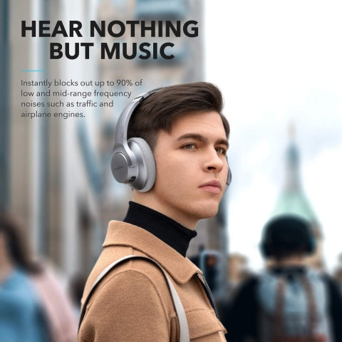 Soundcore Bluetooth Kulak st Kulaklk (Gri)