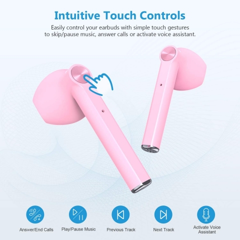 HSPRO Bluetooth Kablosuz Kulak ��i Kulakl�k (Pembe)