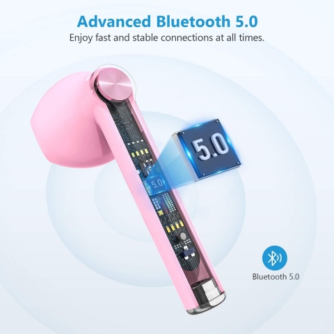HSPRO Bluetooth Kablosuz Kulak ��i Kulakl�k (Pembe)