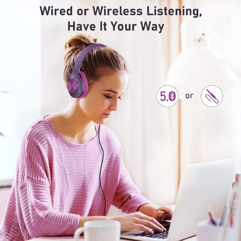 LETSCOM Bluetooth Kulak st Kulaklk (Mor)