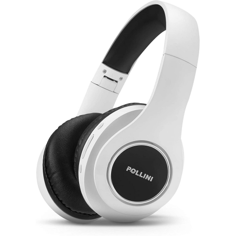 pollini Bluetooth Kablosuz Kulak st Kulaklk (Beyaz-Siyah)