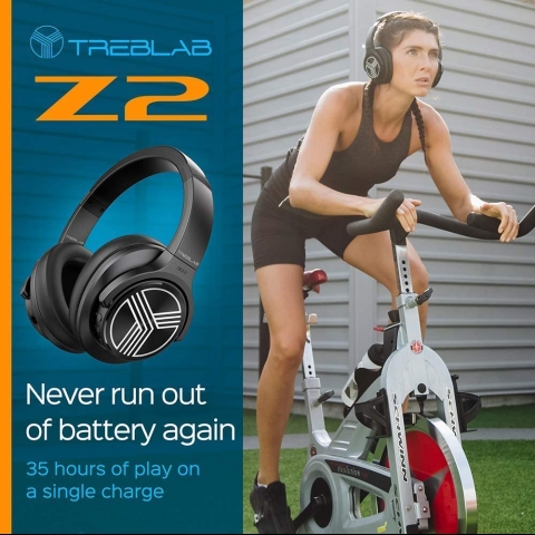 TREBLAB Z2 Bluetooth Kablosuz Kulak st Kulaklk (Siyah)