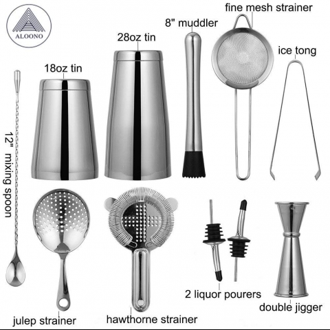 ALOONO Kokteyl Shaker Set (11 Para)
