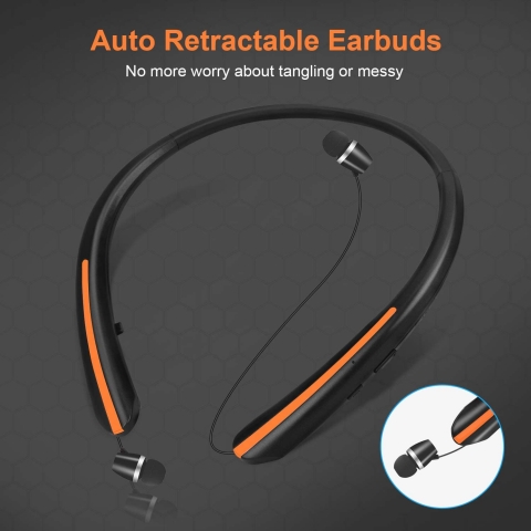 CaYoumi Bluetooth Kablosuz Ense Tipi Kulakl�k (Siyah-Turuncu)