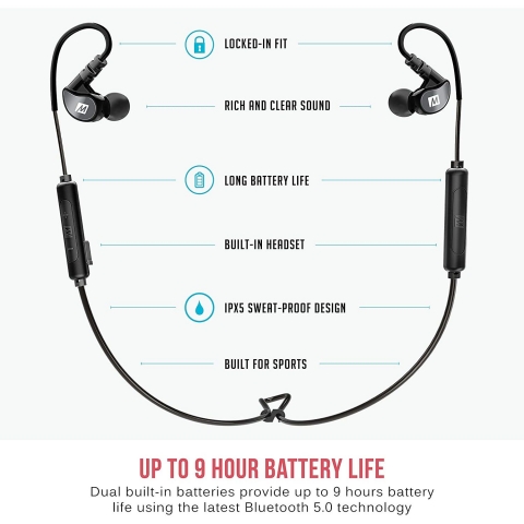 MEE audio M6B Bluetooth Ense Tipi Kulaklk (Siyah)
