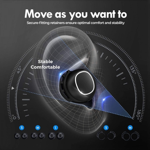 Mpow Bluetooth Kablosuz Kulak ��i Kulakl�k (Siyah)