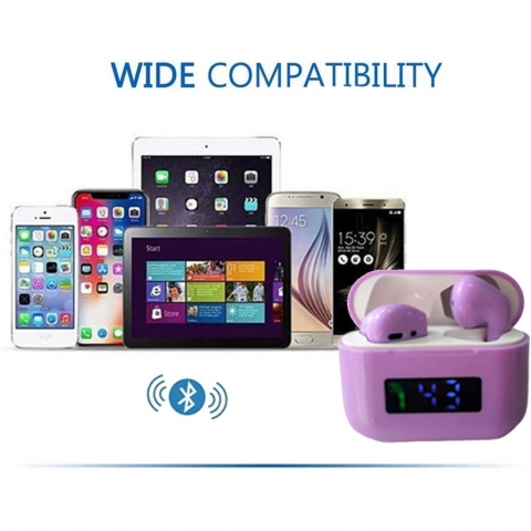 Olyre Wireless Bluetooth 5.1 Kablosuz Kulak i Kulaklk (Mor)