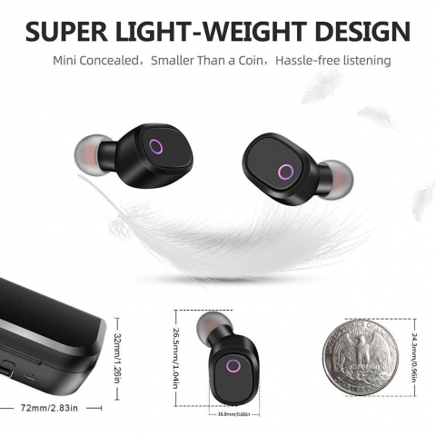 XKDUN Bluetooth Kablosuz Kulak i Kulaklk (Siyah)