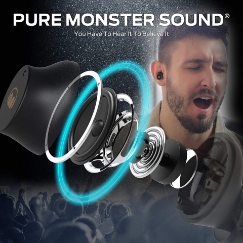 Monster Bluetooth Kablosuz Kulak i Kulaklk (Siyah)