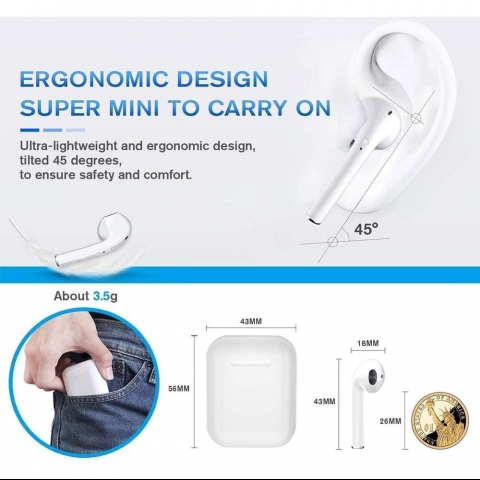 OTTOP Bluetooth Kablosuz Kulak i Kulaklk (Beyaz)