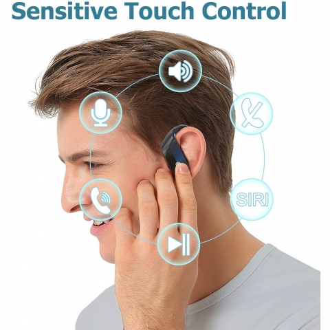 AXUAN Bluetooth 5.0 Kancal Kulak i Kulaklk (Siyah)