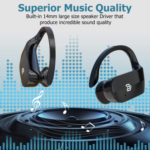 AXUAN Bluetooth 5.0 Kancal Kulak i Kulaklk (Siyah)